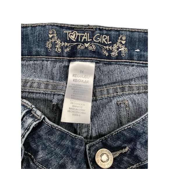 Total Girl Sequin Jeans Peace Sign Hippie Embellished - Picture 4 of 9